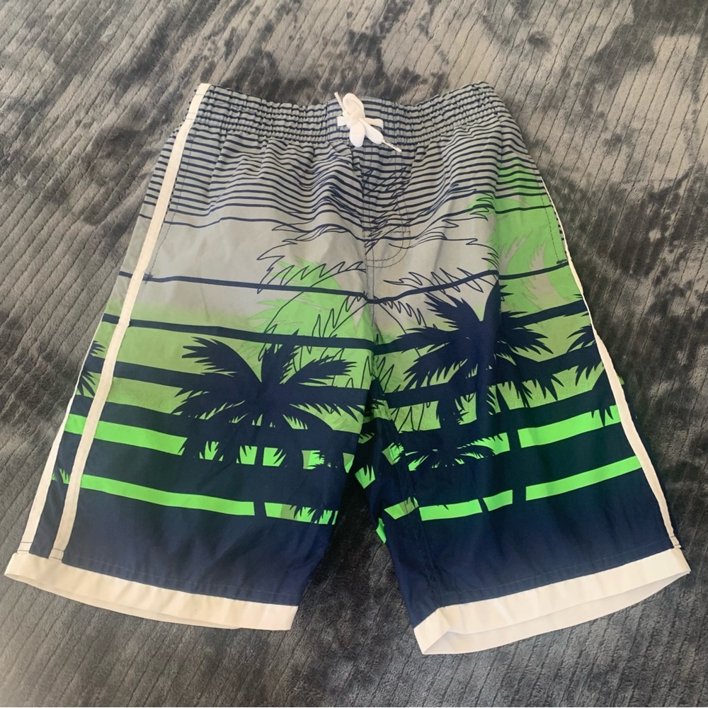 🏷️ Boys Exist Palm Tree Print Swim Trunks Medium M